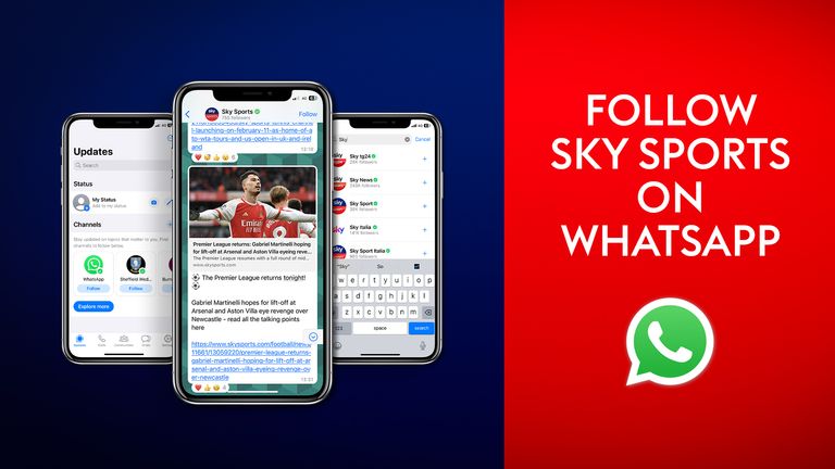 WhatsApp 上的天空体育：如何关注我们的频道以获取最新新闻、专题和亮点 |足球新闻